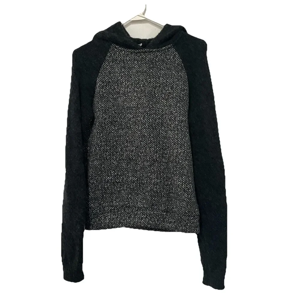 T by Alexander Wang Men’s Gray Knit Wool Pullover Hoodie Sweater Medium
